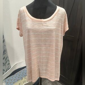 Torrid Light Peach Striped Short Sleeve Tee